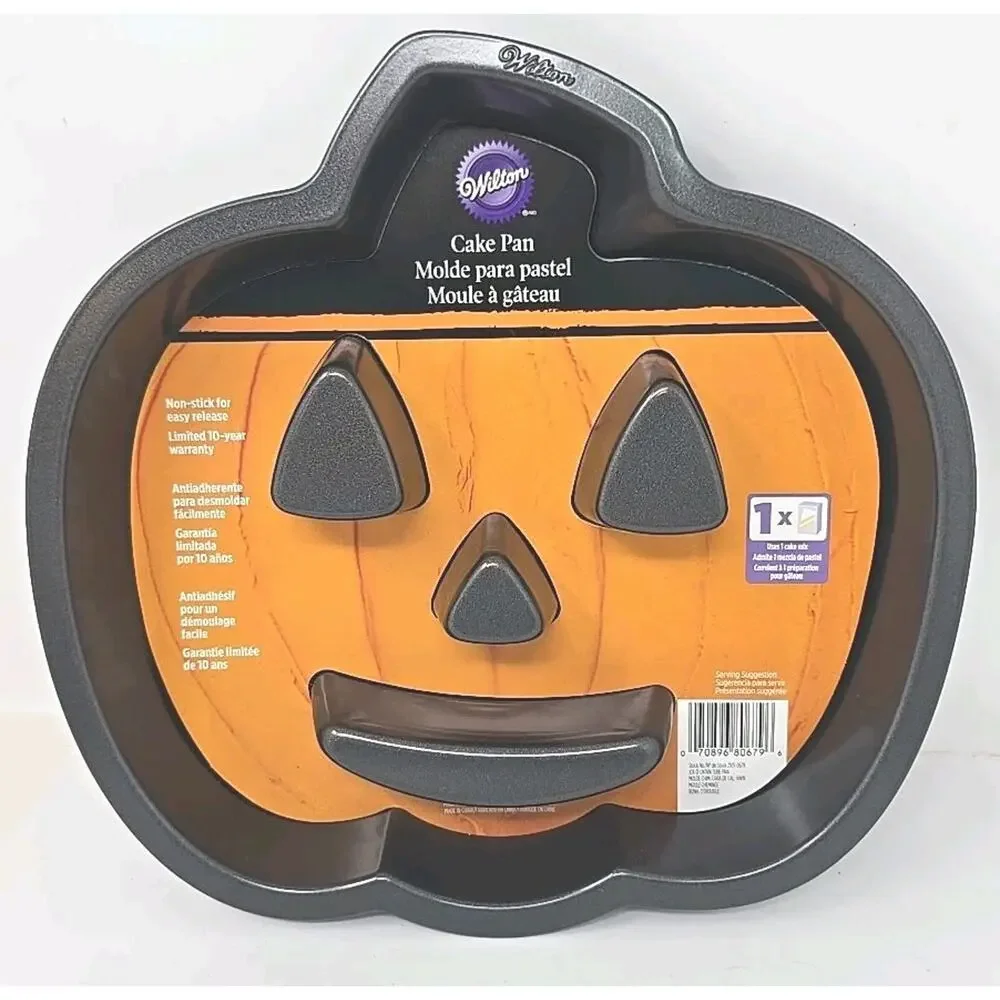 Wilton Jack-O-Lantern‎ Pumpkin Halloween Cake Pan Non-stick New U143